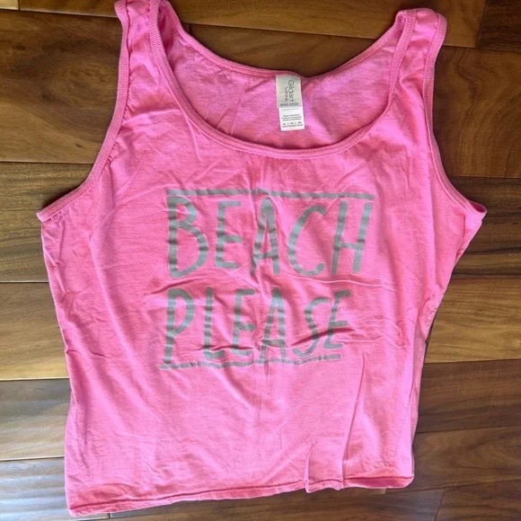 Gildan Softstyle Ring Spun Pink Beach Please Tank Top size XL - Picture 2 of 4